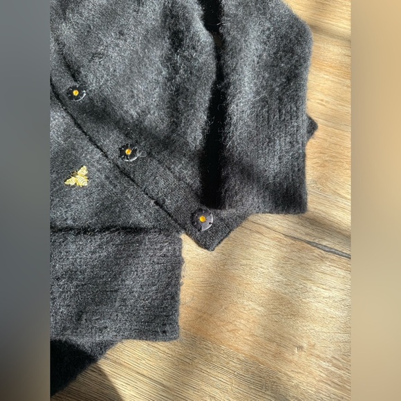 & OTHER STORIES Bee Button Alpaca Blend Cardigan in black Size XS-S - Picture 5 of 12